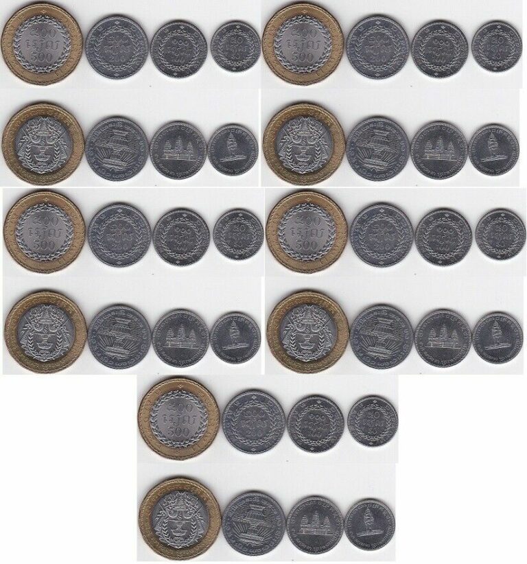 Read more about the article Cambodia – 5 pcs x set 4 coins 50 100 200 500 Riels 1994 UNC Lemberg-Zp