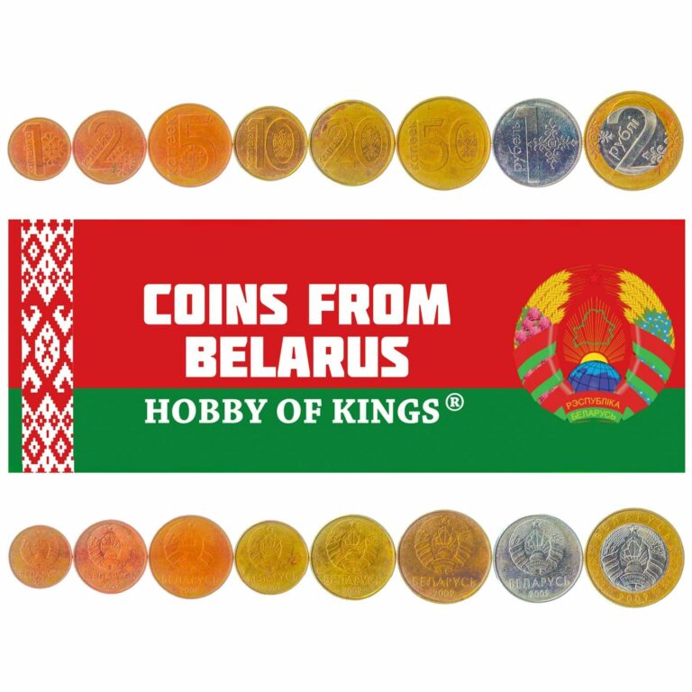 Read more about the article SET OF 8 COINS FROM BELARUS: 1  2  5  10  20  50 KOPEKS  1  2 RUBLES. 2009