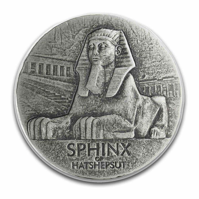 Read more about the article 2019 Republic of Chad 5 oz Silver Sphinx of Hatshepsut – SKU#195387