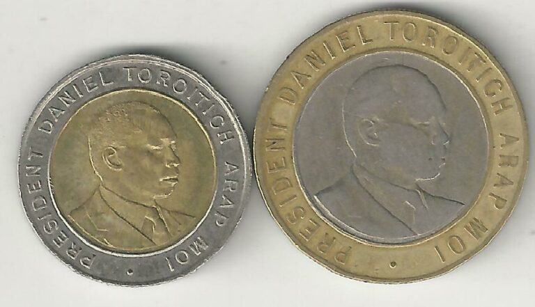 Read more about the article 2 DIFFERENT BI-METAL COINS from KENYA – 5 and 10 SHILLINGS (BOTH DATING 1997)