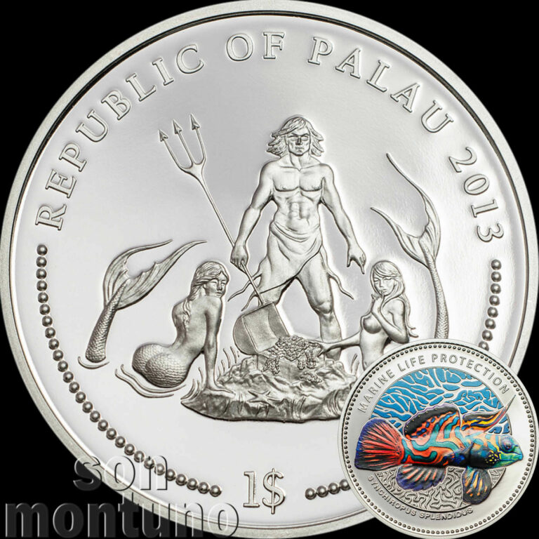 Read more about the article 2013 Palau $1 MANDARIN DRAGONET FISH Marine Life Protection Ag Plated CuNi Coin