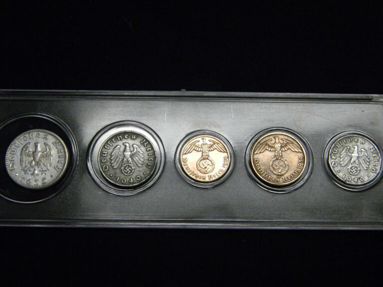 Read more about the article Rare WW2 German Coins Set with Secure Display Case Historical WW2 Artifacts