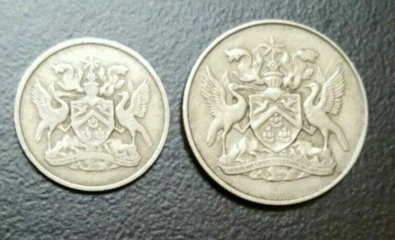 Read more about the article 1966-71 Trinidad and Tobago 10 and 25 Cents QEII KM 3 4 lot 2 World Vintage Coins