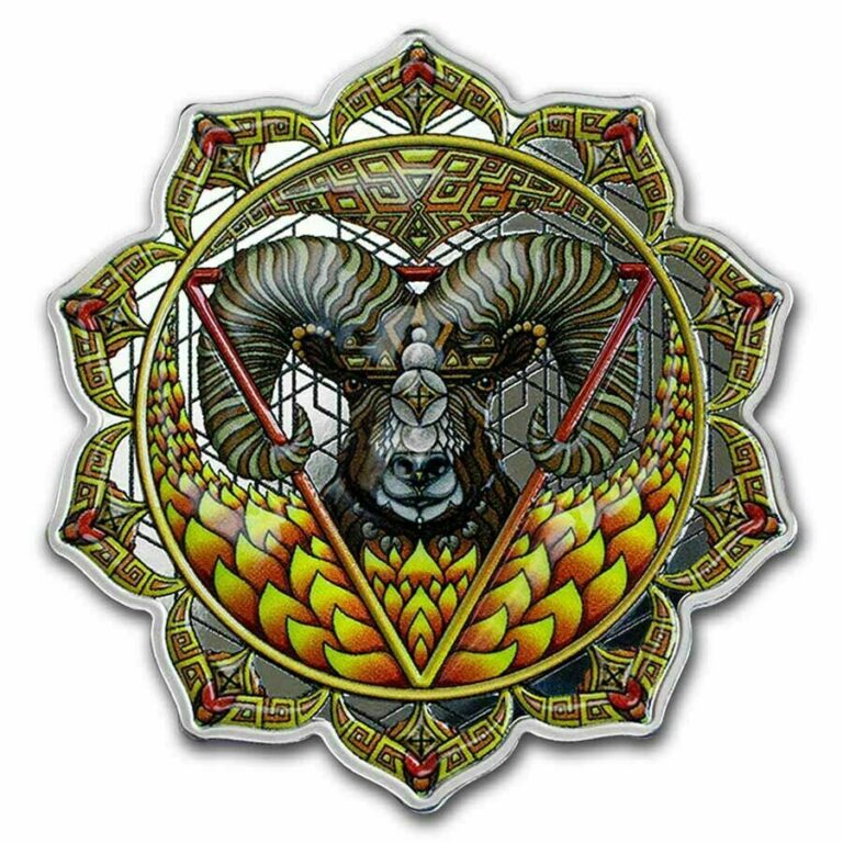 Read more about the article 2022 Solomon Islands Phil Lewis Chakra Ram 2 oz .999 Silver Coin ~ 1 500 Minted