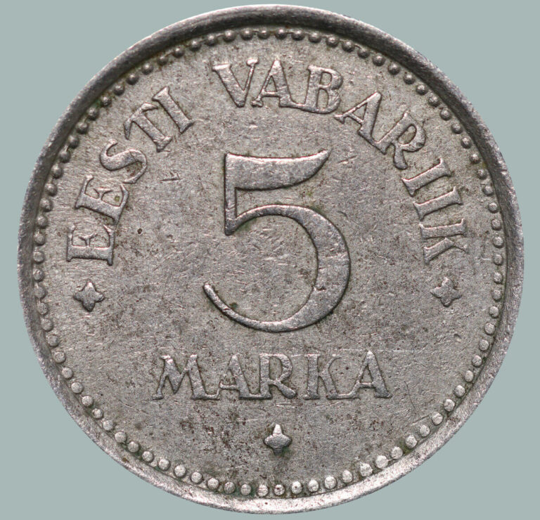 Read more about the article 1922 Estonia Coin Nickel Bronze Coinage Rare 5 Marka KM#3 #EST1283