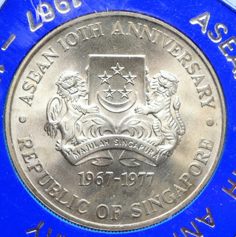 Read more about the article 1977 SINGAPORE ASEAN 10th Anniversary OLD Proof Silver 10 Dollars Coin i95774