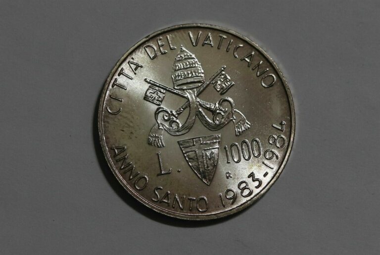 Read more about the article Vatican City 1000 Lire 1983 / 1984 The Holy Year Silver coin Pope John Paul II B