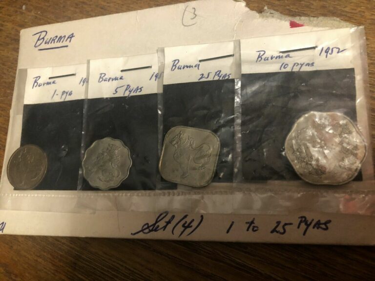 Read more about the article Burma (Myanmar) lot of (4) vintage coins 1952