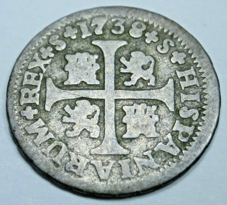Read more about the article 1738 Spanish Silver 1/2 Reales Antique Colonial Cross 1700s Pirate Treasure Coin