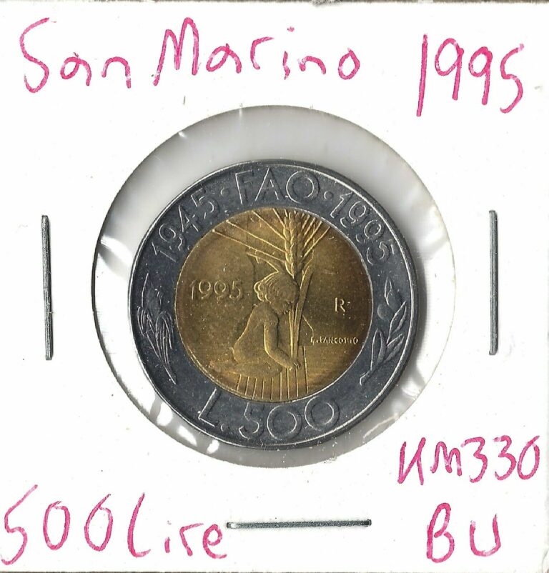 Read more about the article Coin San Marino 500 Lire 1995 KM330  combined shipping
