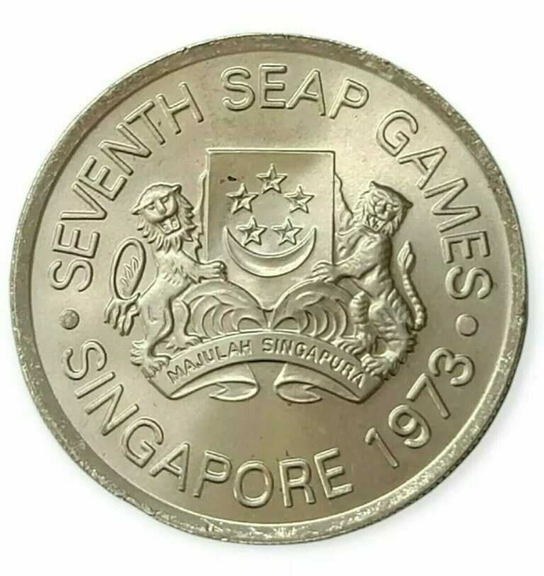 Read more about the article Singapore 5 Dollars 1973  Silver Unc BU Coin Olympic Games KM# 10
