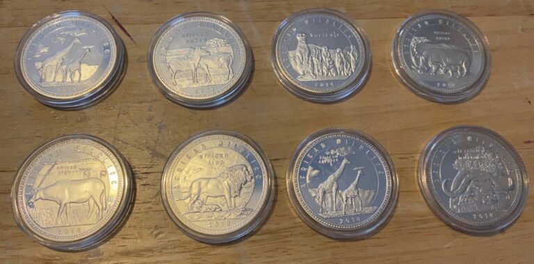 Read more about the article 2014 ZAMBIA 1000 KWACHA Wildlife Series of 8 Coins PROOF