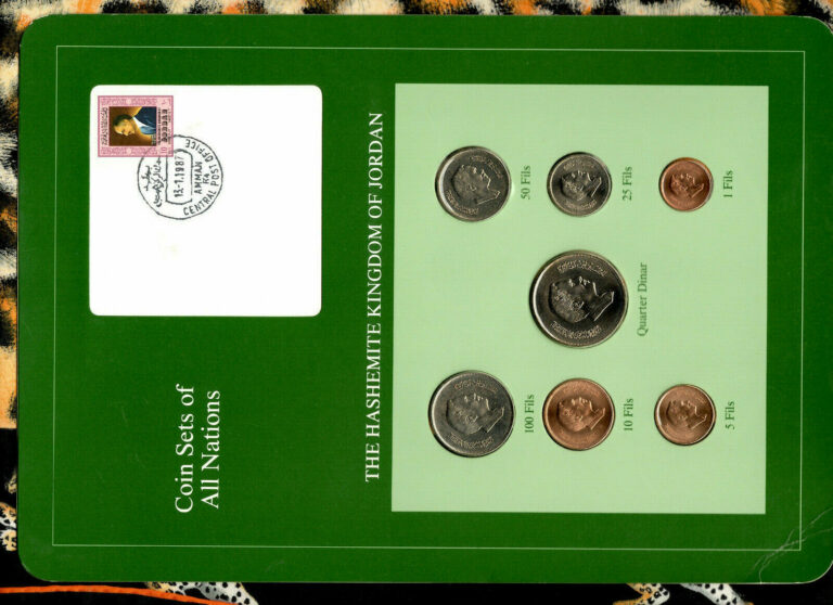 Read more about the article Coin Sets of All Nations Jordan 1978-1984 UNC 1/4 Dinar 1981 1 Fil 1984