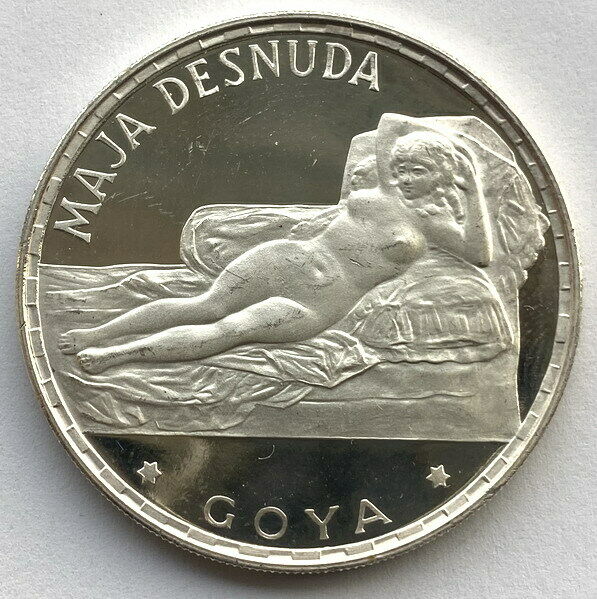 Read more about the article Equatorial Guinea 1970 Goya’s Maja 100 Pesetas Silver Coin