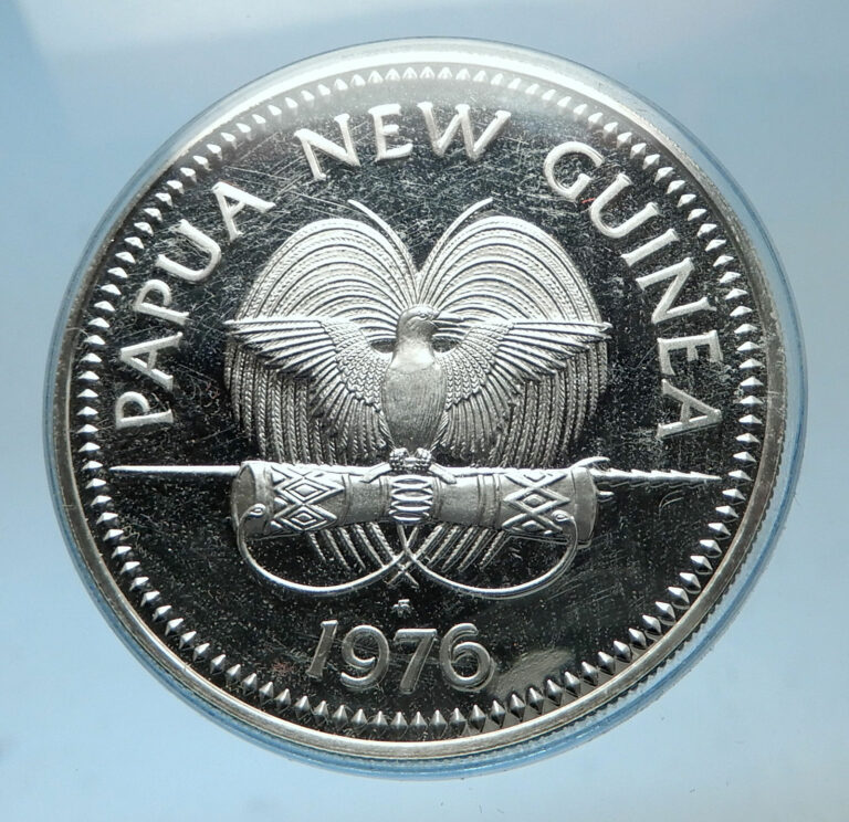 Read more about the article 1976 PAPUA NEW GUINEA Proof Silver 5 Kina Coin w PAPUAN Harpy EAGLE i68597