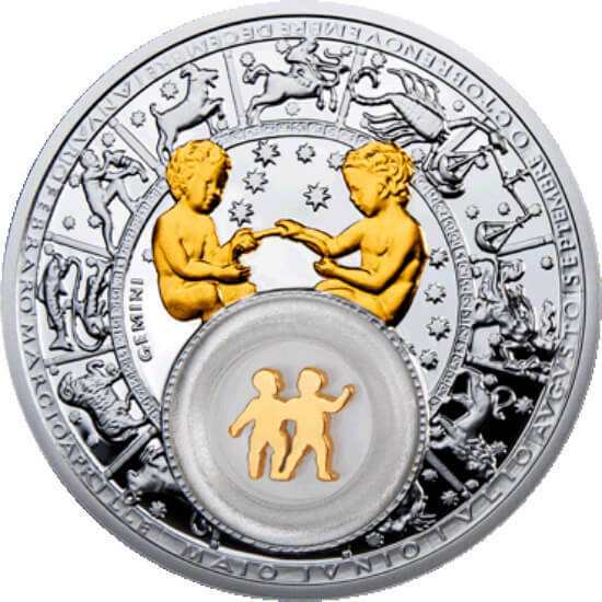 Read more about the article Gemini Belarus Zodiac 2013 Proof Silver Coin 20 rubles Belarus 2013