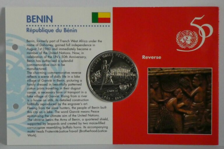 Read more about the article Benin 1995 United Nations 50th Anniversary UNC 200 Francs Coin ~ Info Card