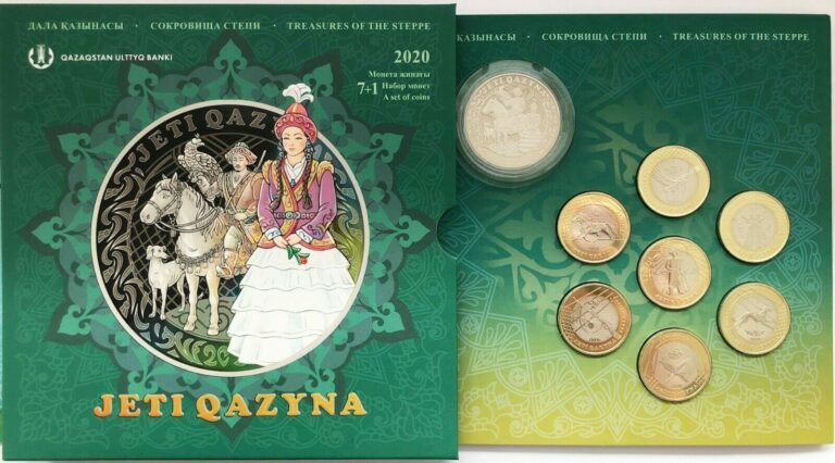 Read more about the article Kazakhstan: Jeti Qazyna Official Blister Coins Set 7+1 (100 tenge + 200 tenge)