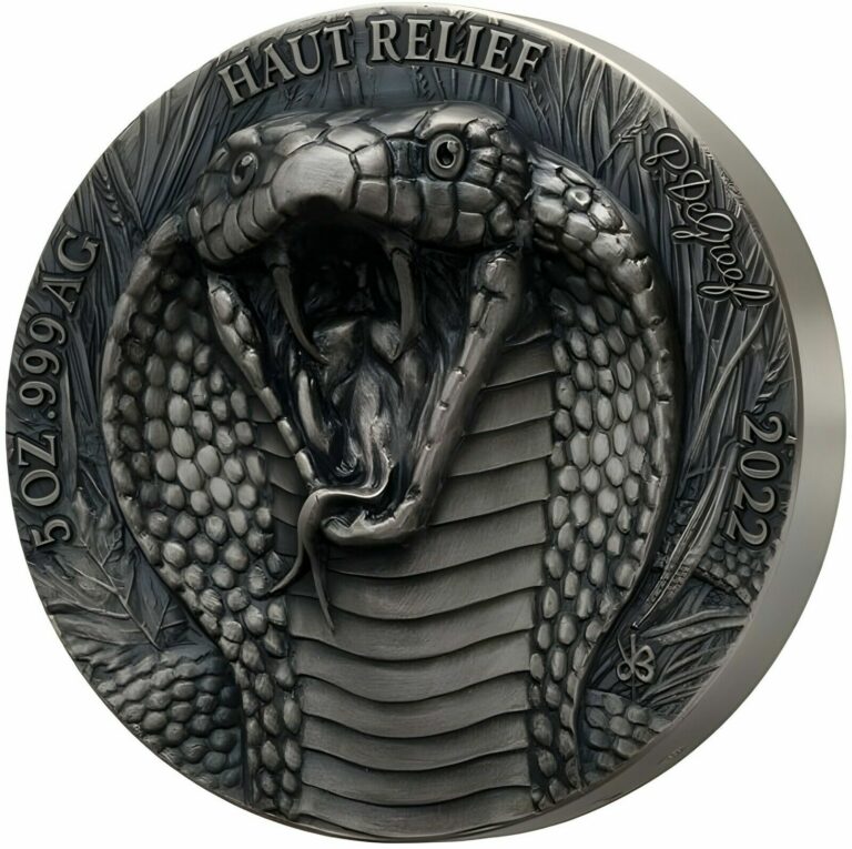 Read more about the article Ivory Coast 2022 – Big Five Asia – King Cobra – P. de Greef – silver coin 5oz