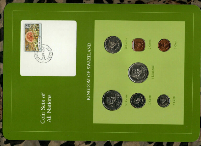 Read more about the article Coin Sets of All Nations Swaziland 1975-1982 UNC 20 10 5 cents  1 Lilangeni 1979