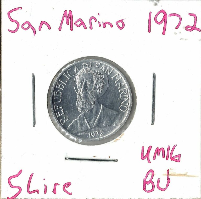 Read more about the article Coin San Marino 5 Lire 1972 KM16  combined shipping