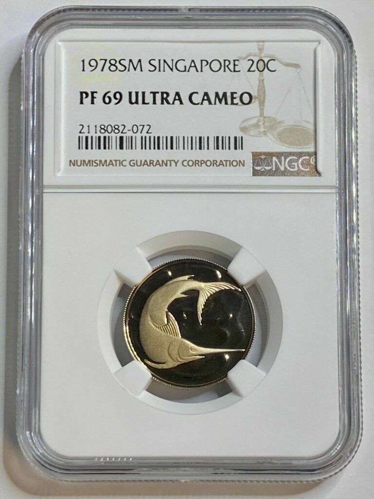 Read more about the article 1978 SM SINGAPORE 20 CENTS UNC NGC PF 69 UC PROOF FINEST KNOWN WORLDWIDE