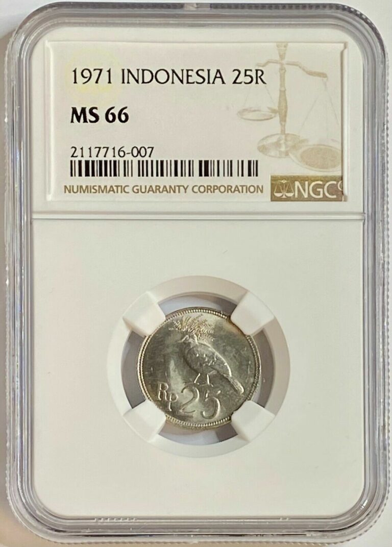 Read more about the article 1971 INDONESIA 25 RUPIAH UNC NGC MS 66 VERY HIGH GRADE .A