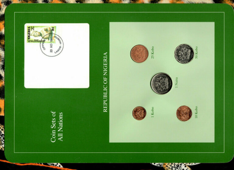 Read more about the article Coin Sets of All Nations Nigeria 1 Naira  50 25 10 1 Kobo 1991 UNC SCARCE