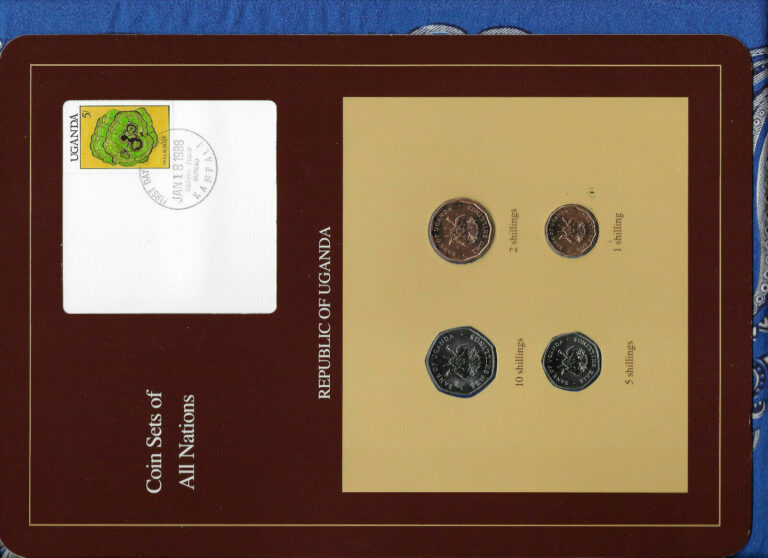 Read more about the article Coin Sets of All Nations Uganda w/card 4 coins all 1987 10  5  2  1 Shillings