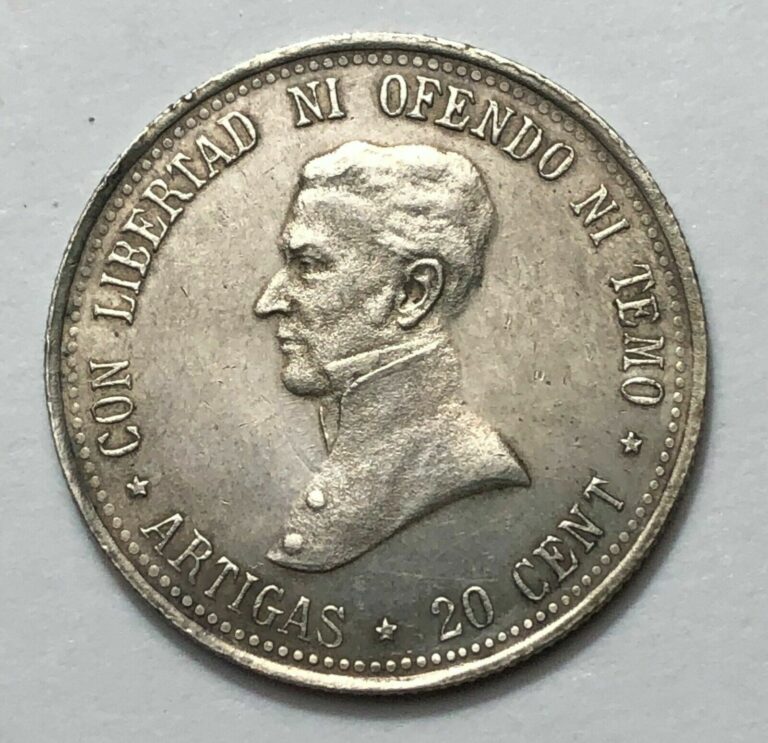 Read more about the article 1920 URUGUAY  20 Centesimos  *   EF/AU  * Silver Coin in Nice Condition