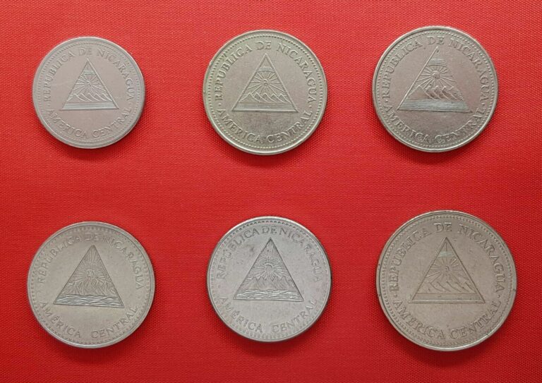 Read more about the article Nicaragua 6 Coins   50 Centavos   1   5 Cordobas 1997 – 2014