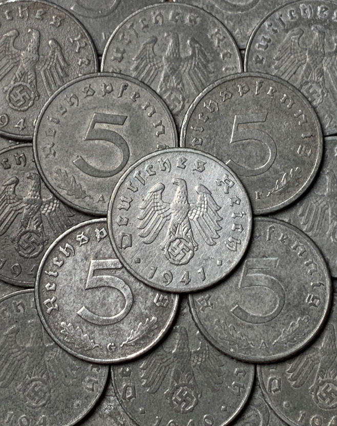 Read more about the article 1 Original Nazi German WW2 Coin – 5 Reichspfennig Zinc – Buy 3 Get 1 FREE!