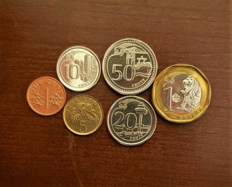 Read more about the article Singapore 2000-2014 6 Coins Set 1 5 10 20 50 Cents and 1 Dollar