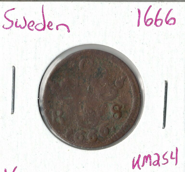 Read more about the article Coin Sweden 1/6 Ore S.M. 1666  KM254  Combined shipping