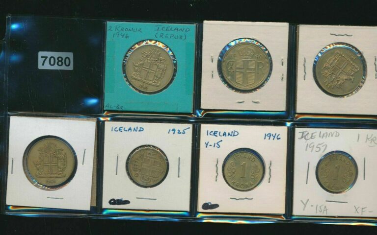 Read more about the article Lot (7) Iceland Collection Nice Circulated Coins # BOX 7064