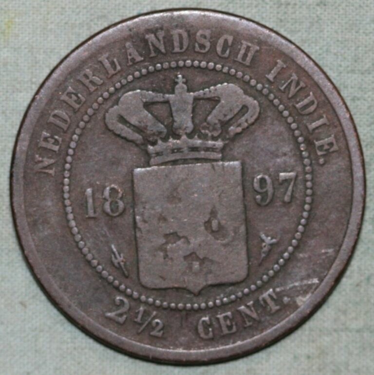 Read more about the article 1897 NETHERLANDS EAST INDIES 2and 1/2 CENT~COMBINEED  S. and H. ~ 91 ¢ shipping