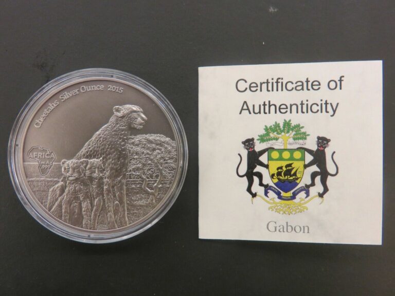 Read more about the article 2015 1oz Silver Africa Gabon Cheetahs Antique Finish With COA