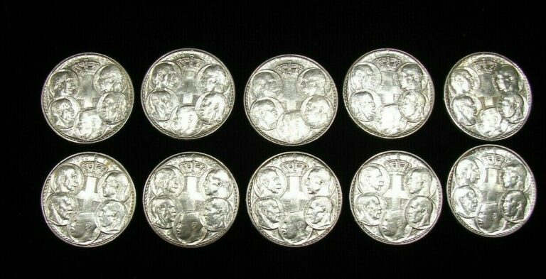 Read more about the article 1963 GREEK GREECE 5 KINGS SILVER 30 DRACHMAI *LOT OF 10 BU UNCIRCULATED COINS*