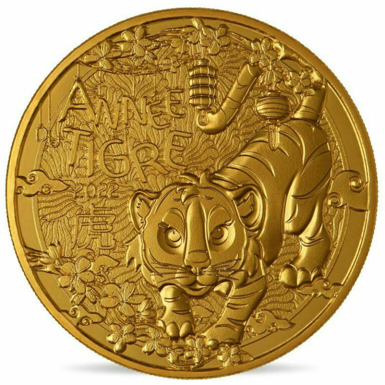 Read more about the article 2022 France € 1/4 0.25 Euro BU Coin Chinese Lunar Calendar Year of the Tiger