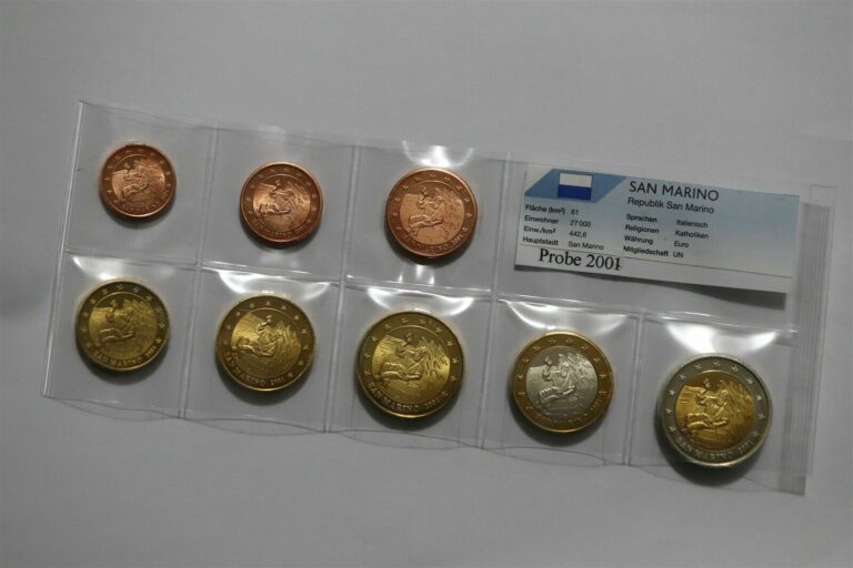 Read more about the article SAN MARINO 2001 FANTASY EURO PATTERN COIN SET B36 #75