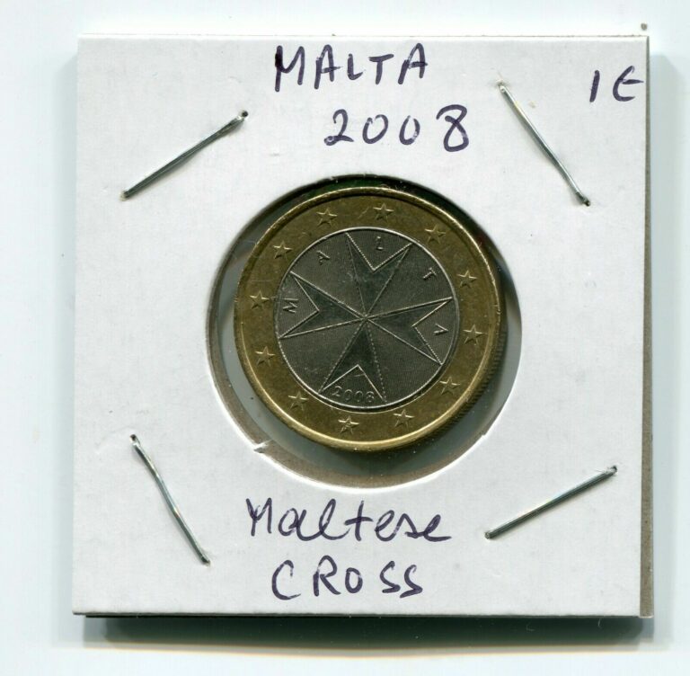 Read more about the article 2008  MALTA 1€  1-€  1 Euro Bimetallic Coin Maltese Cross !!