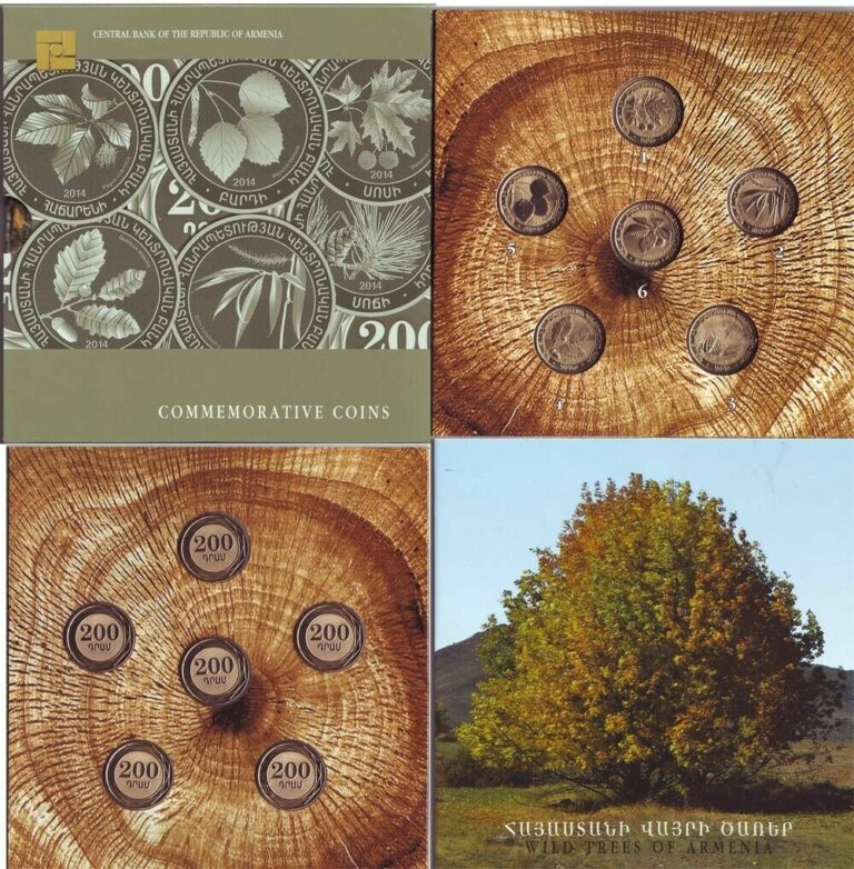 Read more about the article 2014 WILD TREES OF ARMENIA Coins Central Bank UNC set FREE SHIPPING