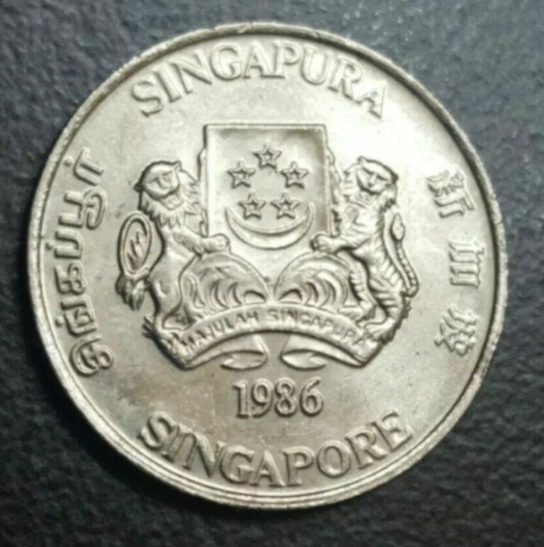 Read more about the article 1986 SINGAPORE 20 CENTS COPPER-NICKEL AU UNC VINTAGE ASIAN COIN WORLD KM 52