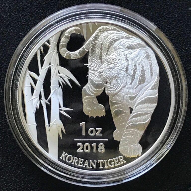 Read more about the article 2018 South Korean Tiger 1 oz .999 Silver BU Coin Proof Limited Mintage Capsule