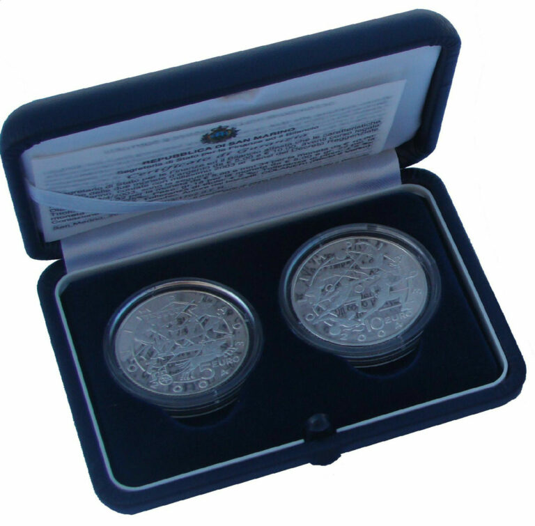 Read more about the article SAN MARINO 2003. 5 + 10 € COINS SILVER PROOF. IN BOX-COA