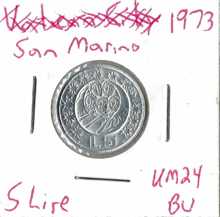 Read more about the article Coin San Marino 5 Lire 1973 KM24  combined shipping