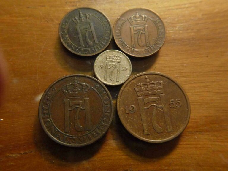 Read more about the article Norway 5 Different Old Coins 1925-55 era Circulated Condition SKU# 24329