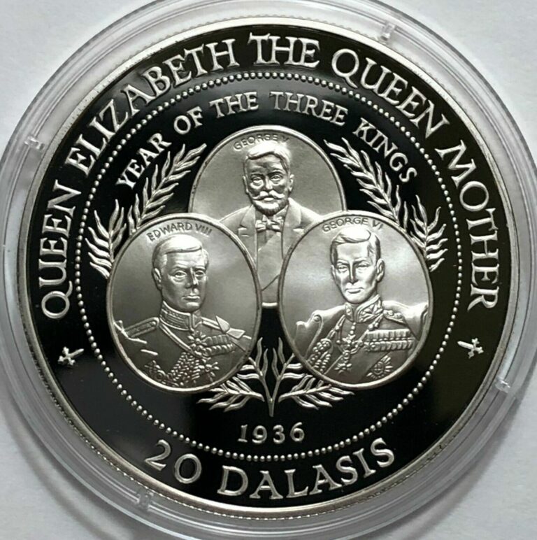 Read more about the article 1994 GAMBIA  20 Dalasis   *  Year of the Three Kings Coin  *  .925 Silver Proof