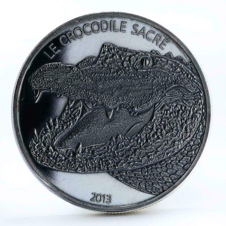 Read more about the article Burkina Faso 1000 francs Holy Crocodile Sacre in Dark Datina silver coin 2013