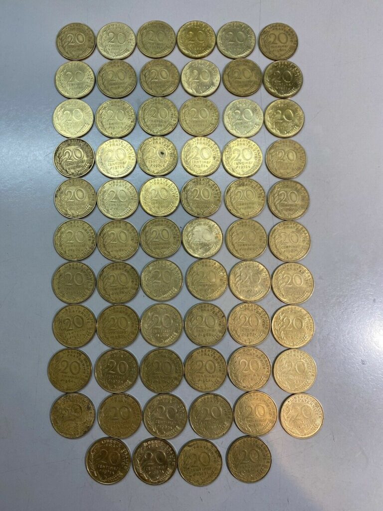 Read more about the article 20 Centimes France Coin Lot 64 Coins